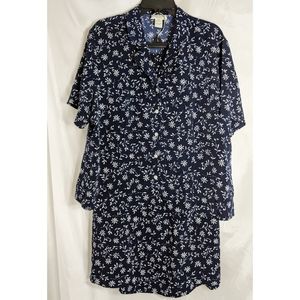 Appleseed's Short Sleeve Blouse and Skirt Set 20W